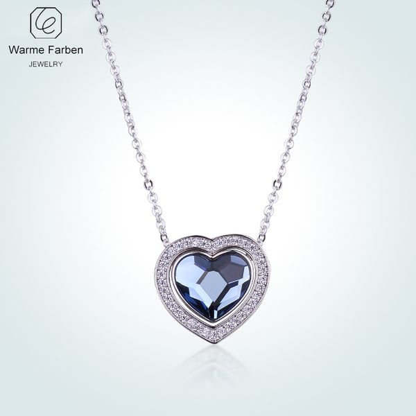 warme farben women necklace made with crystal fine jewelry classic heart shape crystal zircon pendant necklace collare, Silver
warme farben women necklace made with crystal fine jewelry classic heart shape crystal zircon pendant necklace collare, Silver