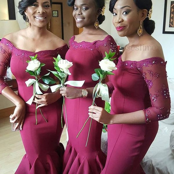 2018 burgundy african bridesmaid dresses lace off shoulder long sleeve mermaid wedding guest dress lace maid of honor cocktail gowns, White;pink
2018 burgundy african bridesmaid dresses lace off shoulder long sleeve mermaid wedding guest dress lace maid of honor cocktail gowns, White;pink