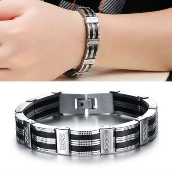 black friends bangles made of silicone & stainless steel bracelet men classic luxury man bracelets fashion male jewelry, Golden;silver
black friends bangles made of silicone & stainless steel bracelet men classic luxury man bracelets fashion male jewelry, Golden;silver