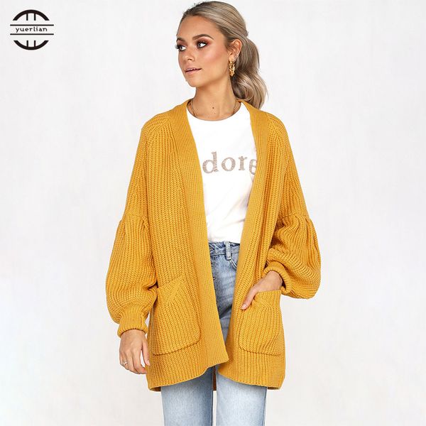 2018 fashion long knitted black cardigan autumn women loose pocket design puff sleeve yellow sweater jacket winter clothes women, White;black
2018 fashion long knitted black cardigan autumn women loose pocket design puff sleeve yellow sweater jacket winter clothes women, White;black