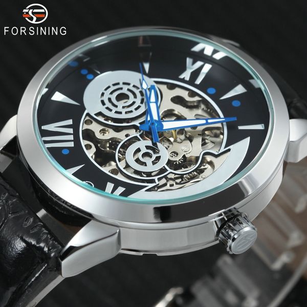 forsining fashion creative skeleton auto mechanical watch men leather strap big roman number mens watches top, Slivery;brown
forsining fashion creative skeleton auto mechanical watch men leather strap big roman number mens watches top, Slivery;brown