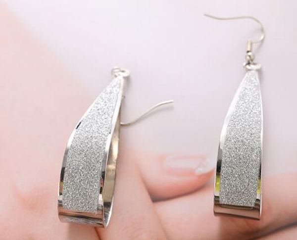 new europe and the united states popular metal electroplating abrasive water drop earrings polished earrings fashion classic exquisite, Silver
new europe and the united states popular metal electroplating abrasive water drop earrings polished earrings fashion classic exquisite, Silver
