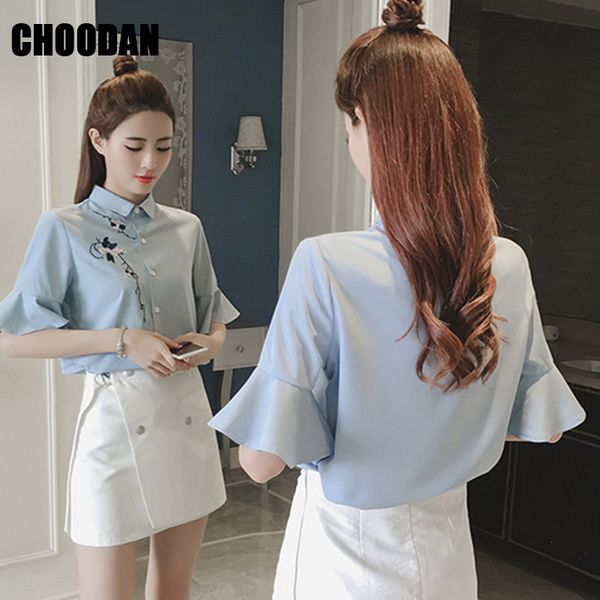 flare sleeve womens and blouses floral embroidery shirt fashion women blouse 2018 new summer korean fashion clothing female, White
flare sleeve womens and blouses floral embroidery shirt fashion women blouse 2018 new summer korean fashion clothing female, White