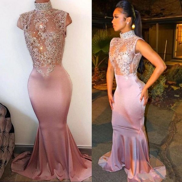 sweep train silk like satin dusty pink mermaid evening dresses illusion bodice jewel neckline high collar gorgeous prom night dress, Black;red
sweep train silk like satin dusty pink mermaid evening dresses illusion bodice jewel neckline high collar gorgeous prom night dress, Black;red