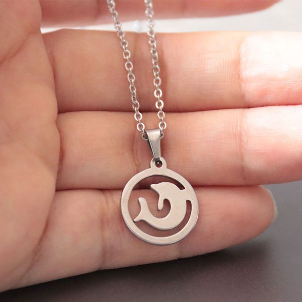 1pc jumping dolphin in circle stainless steel necklace cute animal pendants necklaces women kids fashion jewelry accessories, Silver
1pc jumping dolphin in circle stainless steel necklace cute animal pendants necklaces women kids fashion jewelry accessories, Silver