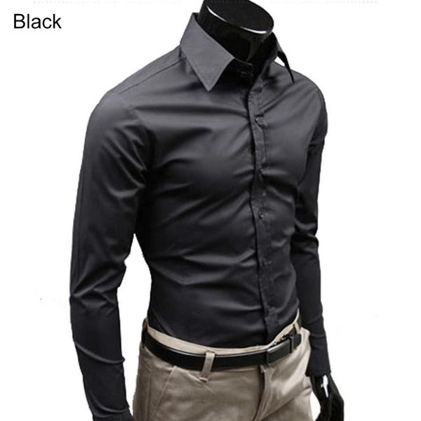 wholesale-men's stylish casual solid color slim fit dress shirt long sleeve business top, White;black
wholesale-men's stylish casual solid color slim fit dress shirt long sleeve business top, White;black