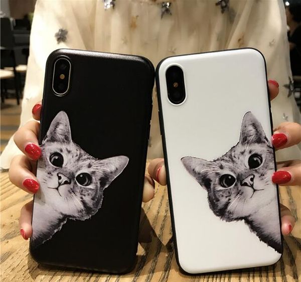 simple fashion black white cat phone case cover for iphone xs max xr 
simple fashion black white cat phone case cover for iphone xs max xr