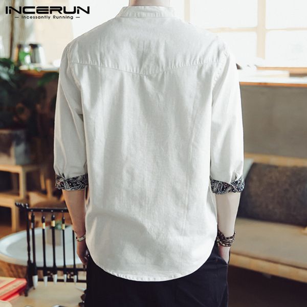 incerun new men's shirts cotton vintage stand collar 3/4 sleeve shirt casual button chinese style male chemise 2018 s-5xl, White;black
incerun new men's shirts cotton vintage stand collar 3/4 sleeve shirt casual button chinese style male chemise 2018 s-5xl, White;black