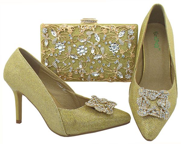 gold stiletto heel 8.5cm lady shoes with rhinestone decoration african shoes match handbag set for dressing bl003
gold stiletto heel 8.5cm lady shoes with rhinestone decoration african shoes match handbag set for dressing bl003
