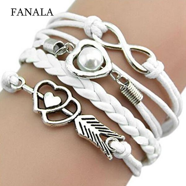 leather bracelet women vintage style love infinity friendship multilayer synthetic fanala braided bracelets for women, Golden;silver
leather bracelet women vintage style love infinity friendship multilayer synthetic fanala braided bracelets for women, Golden;silver