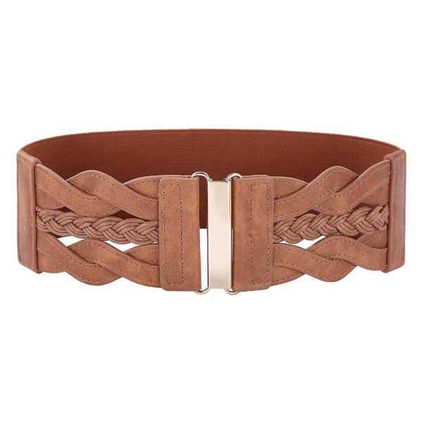 3" wide belts for women wedding braided evening party dress elegant vogue polyurethane leather elastic waistbelt waistband, Black;brown
3" wide belts for women wedding braided evening party dress elegant vogue polyurethane leather elastic waistbelt waistband, Black;brown
