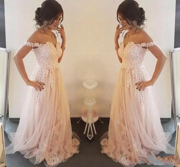 2019 Charming Blush Pink Lace Appliqued Evening Dresses Summer Beach Sheer Neck A Line Tulle Bridal Gowns Garden Prom Gowns
2019 Charming Blush Pink Lace Appliqued Evening Dresses Summer Beach Sheer Neck A Line Tulle Bridal Gowns Garden Prom Gowns