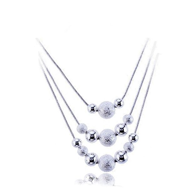 fashion elegant ladies necklace 925 small ball pendant long necklace mulit chain silver plated jewelry loving gift
fashion elegant ladies necklace 925 small ball pendant long necklace mulit chain silver plated jewelry loving gift