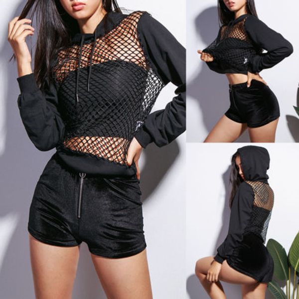 2018 fashion women new hooded mesh sheer see-through fishnet long sleeve short t shirt, White
2018 fashion women new hooded mesh sheer see-through fishnet long sleeve short t shirt, White