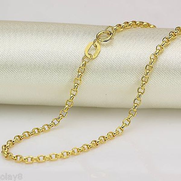 fine pure au750 18k yellow gold women 2mm cable rolo link necklace 18inch, Silver
fine pure au750 18k yellow gold women 2mm cable rolo link necklace 18inch, Silver