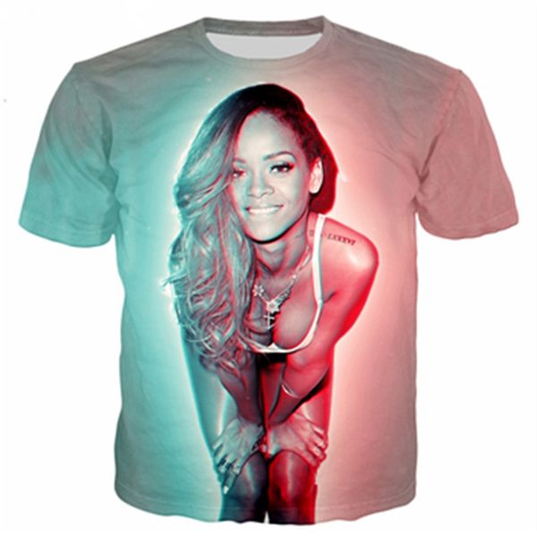 men/womens 3d singer rihanna print short sleeve funny t-shirts harajuku fitness casual shirt u1042, White;black
men/womens 3d singer rihanna print short sleeve funny t-shirts harajuku fitness casual shirt u1042, White;black