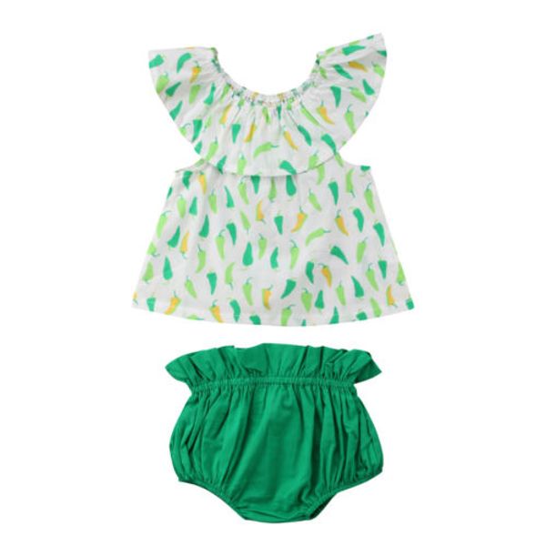 bebek roupa infantil 0-3y summer baby printed outfits newborn kid girl pepper 2pcs off-shoulder shorts bottoms clothes set, White
bebek roupa infantil 0-3y summer baby printed outfits newborn kid girl pepper 2pcs off-shoulder shorts bottoms clothes set, White