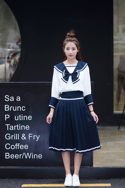 japan anime girls school student uniform sailor suit high school student costumes cosplay sets long-sleeve jk uniform clothing, Black
japan anime girls school student uniform sailor suit high school student costumes cosplay sets long-sleeve jk uniform clothing, Black