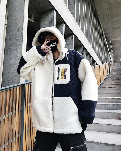 2018 winter new men's fashion patch embroidery thicken lamb cotton-padded clothes even cap loose casual warm jackets coats m, Black
2018 winter new men's fashion patch embroidery thicken lamb cotton-padded clothes even cap loose casual warm jackets coats m, Black