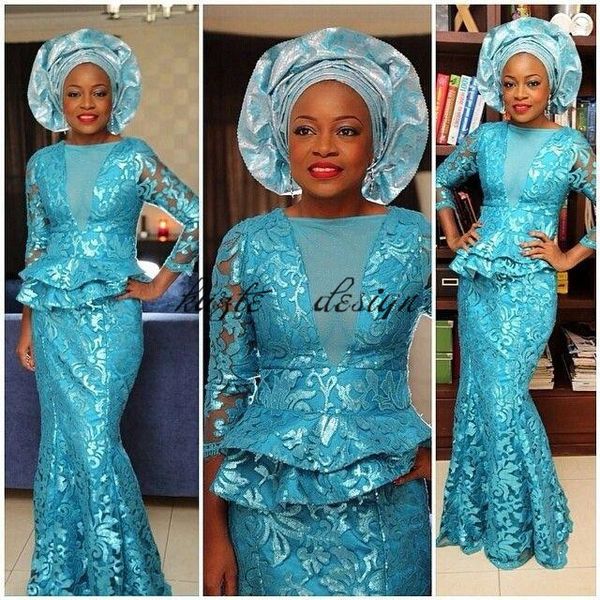 turquoise blue 2018 african evening dresses bateau neck sheer 3/4 long sleeves mermaid floor-length party prom gowns with tiered peplum, Black;red
turquoise blue 2018 african evening dresses bateau neck sheer 3/4 long sleeves mermaid floor-length party prom gowns with tiered peplum, Black;red