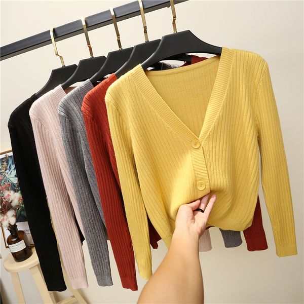 2018 new women's cardigan sweater fashion knit sueter mujer long sleeve female solid single button cardigans autumn winter, White;black
2018 new women's cardigan sweater fashion knit sueter mujer long sleeve female solid single button cardigans autumn winter, White;black