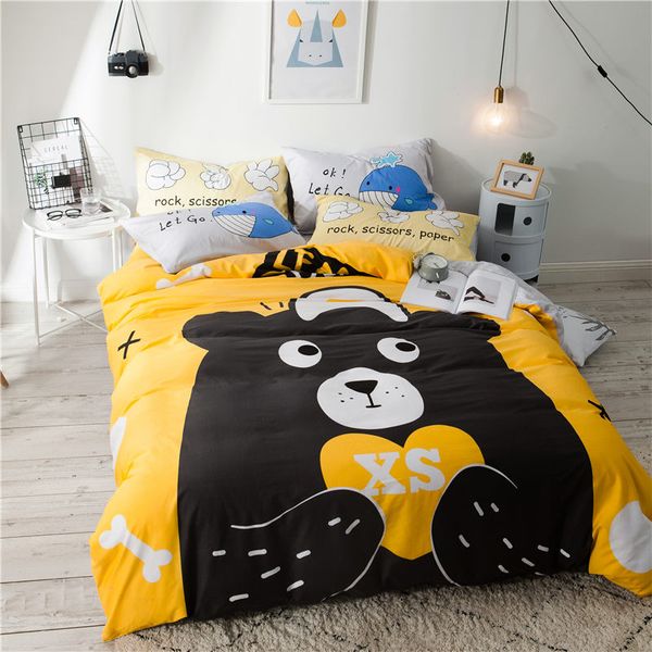 black bear print cartoon style bedding set cotton fabric 3 or 4pcs twin full size duvet cover flatsheet pillowcase
black bear print cartoon style bedding set cotton fabric 3 or 4pcs twin full size duvet cover flatsheet pillowcase