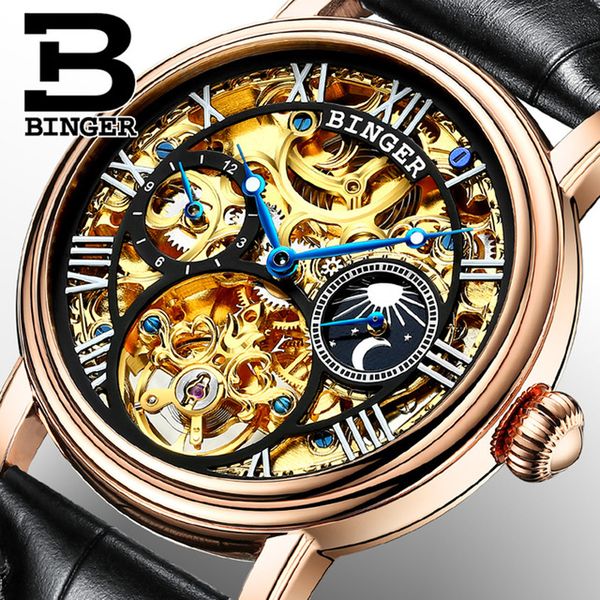 switzerland brand binger watches relogio masculino 2018 automatic watches for men mechanical clock luxury skeleton wristwatch, Slivery;brown
switzerland brand binger watches relogio masculino 2018 automatic watches for men mechanical clock luxury skeleton wristwatch, Slivery;brown