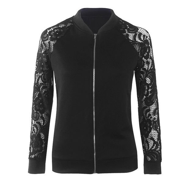 2018 autumn elegant fashion women jacket straight zipper patchwork lace girls popular long sleeve outwear female skinny jackets, Black;brown
2018 autumn elegant fashion women jacket straight zipper patchwork lace girls popular long sleeve outwear female skinny jackets, Black;brown