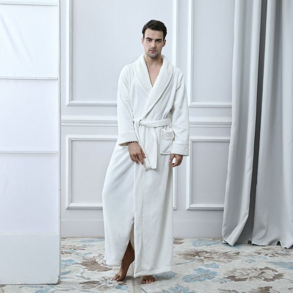 new winter men flannel bathrobe dressing gown couple robe long warm home gowns pajamas underwear plus size male ing, Black;brown
new winter men flannel bathrobe dressing gown couple robe long warm home gowns pajamas underwear plus size male ing, Black;brown