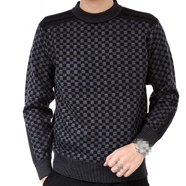 bb-c1236 2018 autumn winter new middle age men's wear fashion plaid big size round neck loose knitted sweater wholesale, White;black
bb-c1236 2018 autumn winter new middle age men's wear fashion plaid big size round neck loose knitted sweater wholesale, White;black