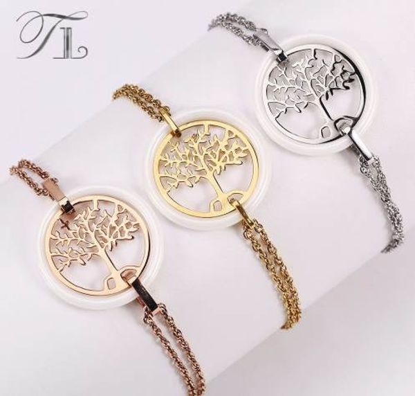 tl life tree ceramic bracelet stainless steel hollow life tree flake white ceramic circle charm bracelet for women gift, Golden;silver
tl life tree ceramic bracelet stainless steel hollow life tree flake white ceramic circle charm bracelet for women gift, Golden;silver