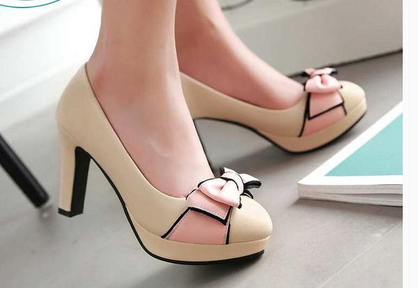 send 2016 new style spring and autumn single shoes women's coarse heel bowknot waterproof table high heels shoes, Black
send 2016 new style spring and autumn single shoes women's coarse heel bowknot waterproof table high heels shoes, Black