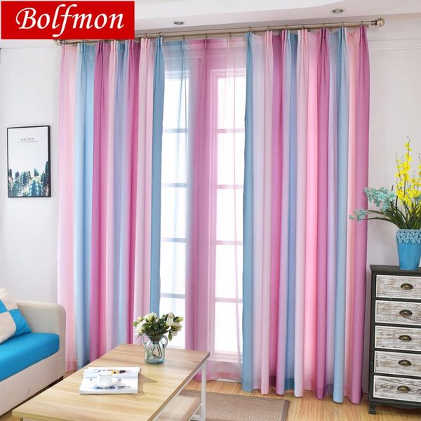 

colorful rainbow beautiful semi blackout window treatments for living room red tulle sheer curtain elegant rideaux salon draps