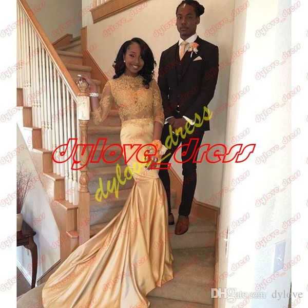 2021 african evening party long sleeve gold dress mermaid prom dresses, Black
2021 african evening party long sleeve gold dress mermaid prom dresses, Black