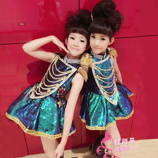 new year's day children's jazz dance performance glitter girls modern dance puff dresses costumes children's catwalk clothing, Black;red
new year's day children's jazz dance performance glitter girls modern dance puff dresses costumes children's catwalk clothing, Black;red