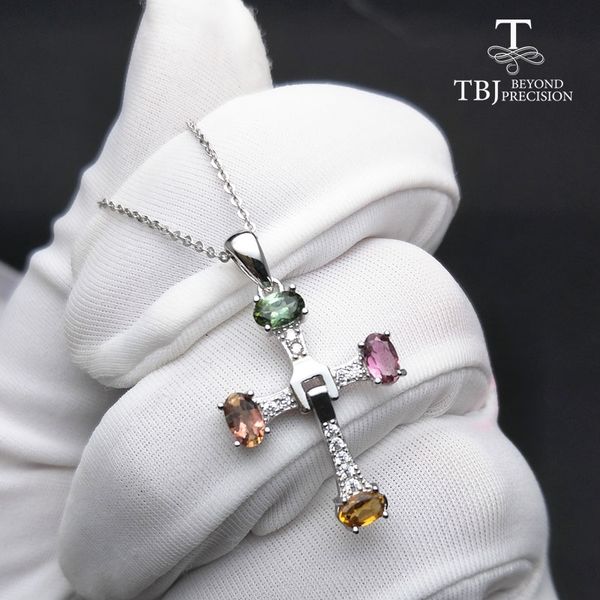 tbj ,elegant cross design with natural tourmaline multicolor gemstone necklace in 925 sterling silver fine jewelry with gift box
tbj ,elegant cross design with natural tourmaline multicolor gemstone necklace in 925 sterling silver fine jewelry with gift box
