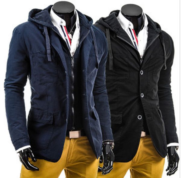 new fashion city trend personality men's hooded casual jackets hooded personality jacket suit cd50, White;black
new fashion city trend personality men's hooded casual jackets hooded personality jacket suit cd50, White;black