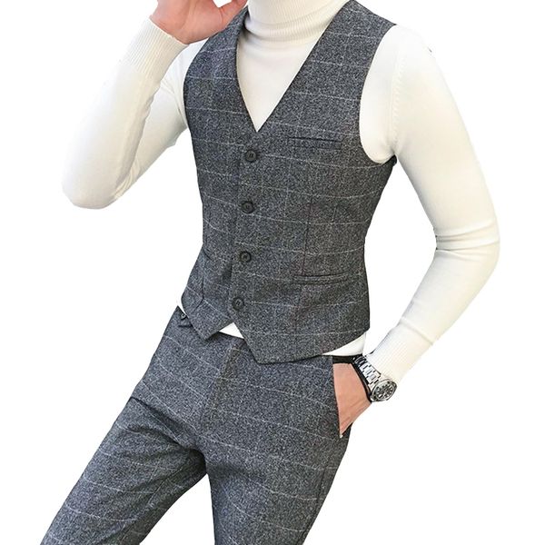 leqemao single breasted vest men plaid dress wedding suit waistcoat male gray casual suit gilet vest slim fit business man, Black;white
leqemao single breasted vest men plaid dress wedding suit waistcoat male gray casual suit gilet vest slim fit business man, Black;white