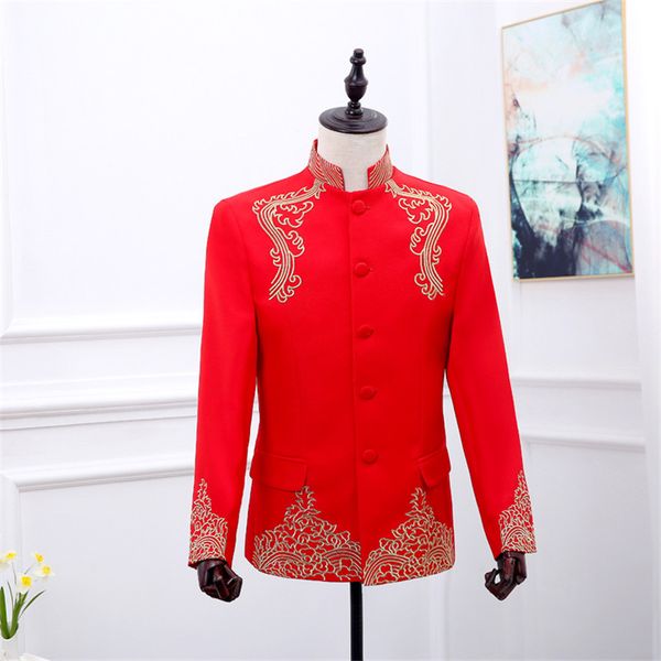 red chinese tunic mens tunic mandarin collar jacket with embroidery men wedding suit men costume chinese collar suit jacket, White;black
red chinese tunic mens tunic mandarin collar jacket with embroidery men wedding suit men costume chinese collar suit jacket, White;black