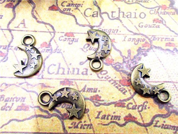 45pcs-moon and star charms antique tibetan bronze tone moon and star pendants/charms 20x11mm, Bronze;silver
45pcs-moon and star charms antique tibetan bronze tone moon and star pendants/charms 20x11mm, Bronze;silver