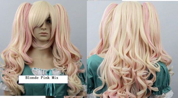 new cosplay cos harajuku lolita long blonde pink mix curly wig, Black
new cosplay cos harajuku lolita long blonde pink mix curly wig, Black