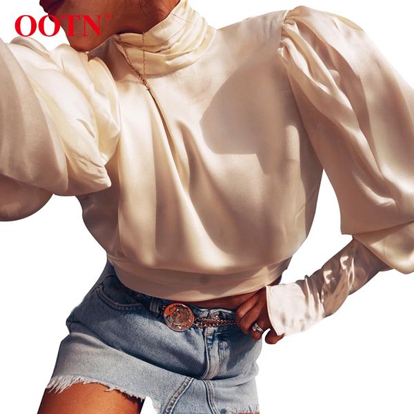 women's blouses & shirts turtleneck silk crop blouse women puff long sleeve satin shirt female backless bow tie back summer autumn, White
women's blouses & shirts turtleneck silk crop blouse women puff long sleeve satin shirt female backless bow tie back summer autumn, White