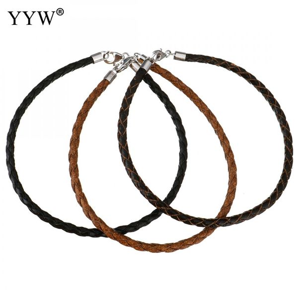 metal lobster clasp braided bracelet 3mm cowhide cord for bracelets pendants making findings accessories black deep coffee color
metal lobster clasp braided bracelet 3mm cowhide cord for bracelets pendants making findings accessories black deep coffee color