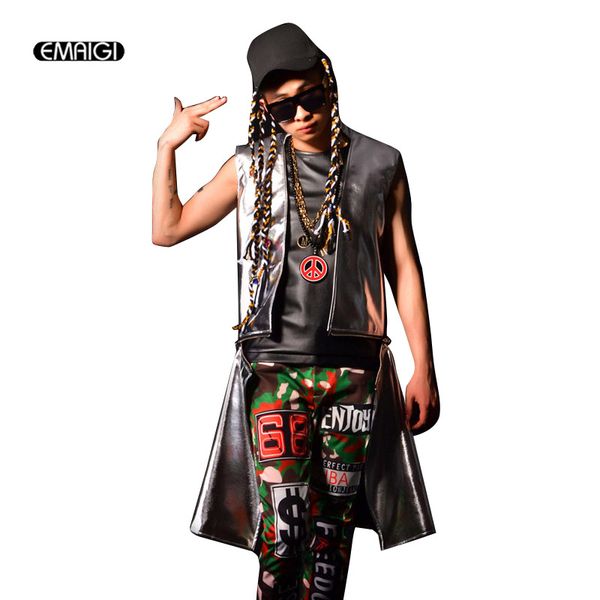 man pu leather vest sleeveless jacket coat stage singer dj costume hem can be removed men fashion hip-hop waistcoat coat, Black;white
man pu leather vest sleeveless jacket coat stage singer dj costume hem can be removed men fashion hip-hop waistcoat coat, Black;white