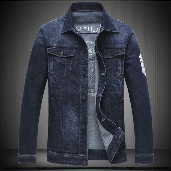men denim bomber jackets 2018 new arrive embroidery design jean outerwear turn-down collar coats 5xl 6xl 7111, Black;brown
men denim bomber jackets 2018 new arrive embroidery design jean outerwear turn-down collar coats 5xl 6xl 7111, Black;brown