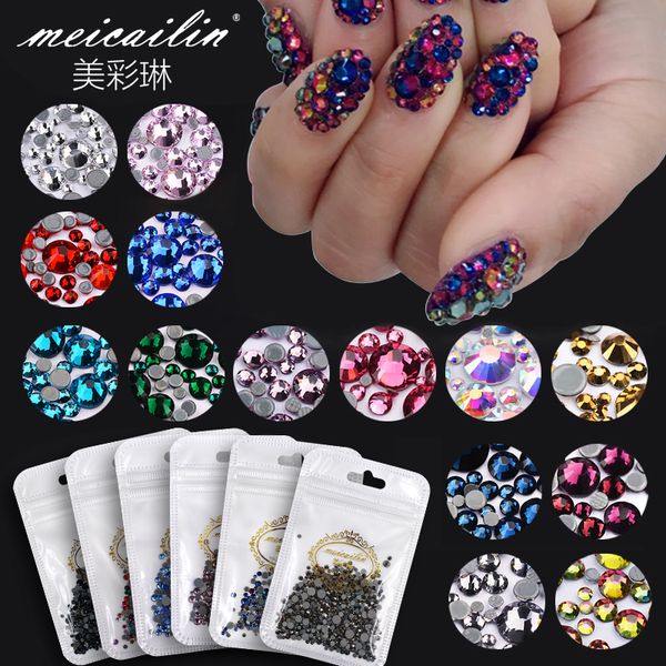 meicailin 5g/bag mix size ab flatback nail art rhinestone crystal non hix nails strass gems stone for 3d nail art decoration, Silver;gold
meicailin 5g/bag mix size ab flatback nail art rhinestone crystal non hix nails strass gems stone for 3d nail art decoration, Silver;gold