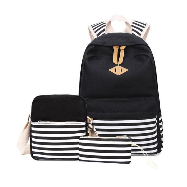 3 pcs black and white stripe vintage canvas backpack girl schoolbag kids backpack school bags for girls shoulder bag pencil case y18110107
3 pcs black and white stripe vintage canvas backpack girl schoolbag kids backpack school bags for girls shoulder bag pencil case y18110107