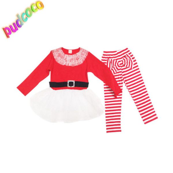 2018 kids new baby girls xmas t shirt dress pants jumper romper outfits set new, White 
2018 kids new baby girls xmas t shirt dress pants jumper romper outfits set new, White