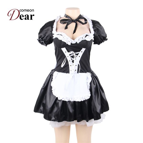 comeondear halloween satin french maid uniform fancy dress costume plus size costume porno cosplay costumes80704, Black
comeondear halloween satin french maid uniform fancy dress costume plus size costume porno cosplay costumes80704, Black