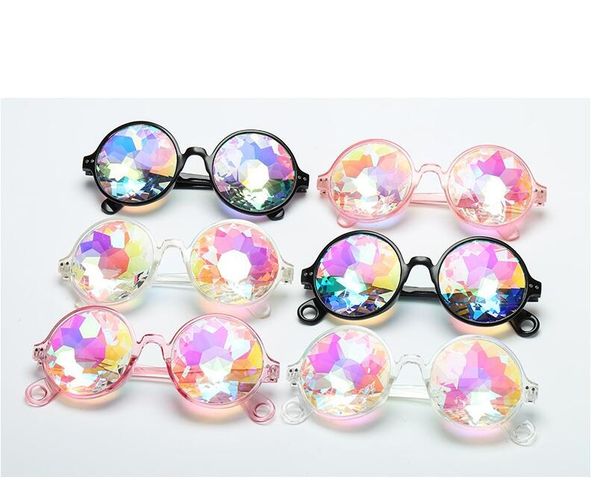 round kaleidoscope glasses rave festival men women kids brand designer holographic crystal party club cool sunglasses retro, Blue
round kaleidoscope glasses rave festival men women kids brand designer holographic crystal party club cool sunglasses retro, Blue